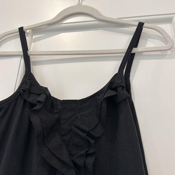 Theory Black Ruffle-Front Tank Top - Picture 3 of 7